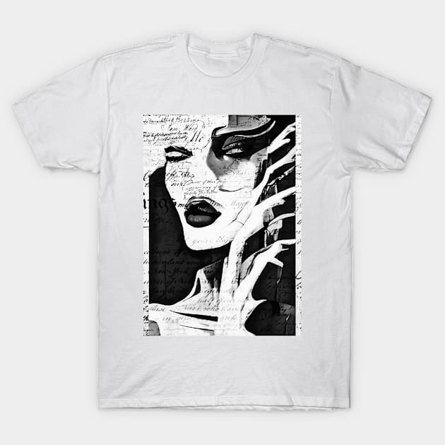 Lady in black and white T-Shirt by rolffimages